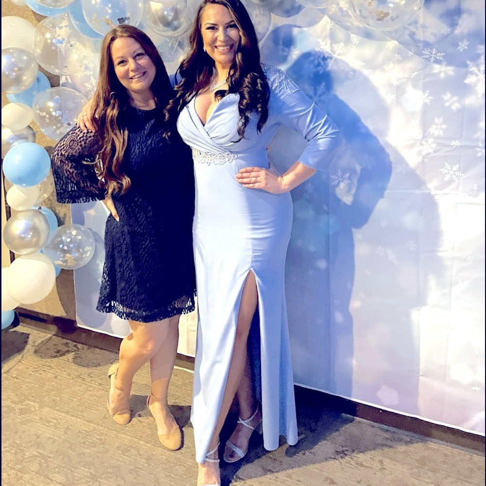 Light blue ball gown